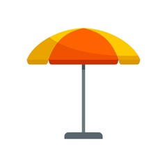 Sun beach umbrella icon flat isolated vector