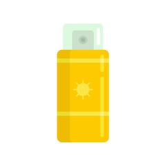 Woman uv protection spray icon flat isolated vector