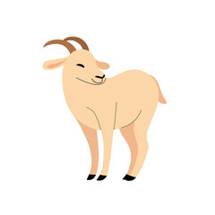 Illustration of goat. Simple flat vector illustration for emblem, badge, insignia.