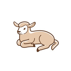 Illustration of lamb. Vector illustration for emblem, badge, insignia.