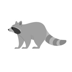 Cartoon raccoon, cute character for children. Vector illustration in cartoon style for abc book, poster, postcard. 