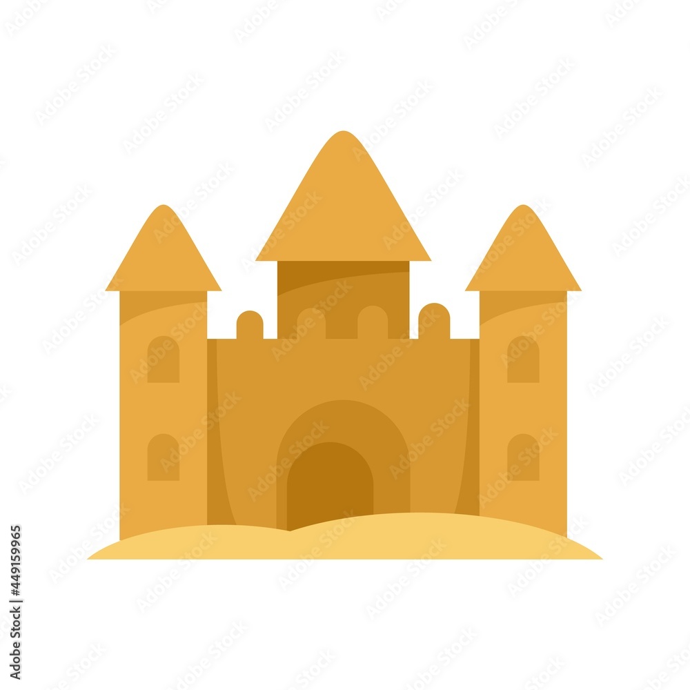 Wall mural castle made of sand icon flat isolated vector