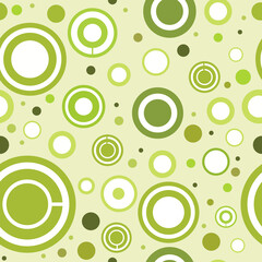 Seamless pattern with circles, rings in a light green tone, used for packaging, fabric, background and other products.