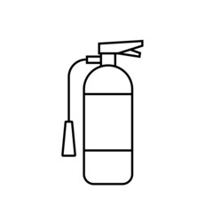 Fire extinguisher line icon. Portable safety equipment element. Active fire protection device used to extinguish or control small fires in emergency situations. Vector illustration, flat, clip art.