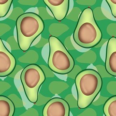 Fruit seamless pattern. Avocado. Pears. Guava. Bright colored fruits. Pattern for fabric, textile, clothing, paper, packaging.