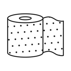 The toilet paper icon. Outlines of a roll of paper for hygienic use. Vector illustration isolated on a white background for design and web.