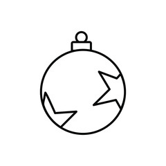 Christmas tree ball icon vector set. Christmas toy illustration sign collection.  New year symbol or logo.