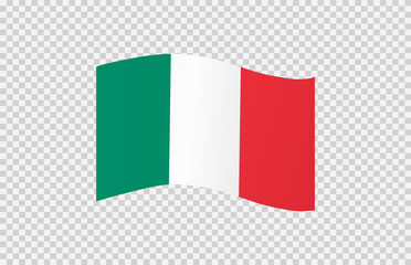 Waving flag of Italy isolated  on png or transparent  background,Symbol of Italy,template for banner,card,advertising ,promote, vector illustration top gold medal sport winner country