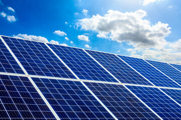 Smooth solar panels and beautiful sky landscape in China