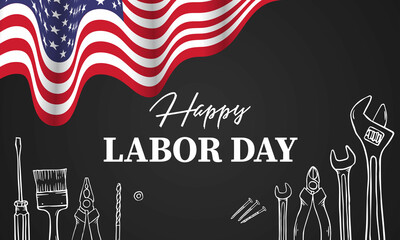 Happy Labor day. Construction tools. vector illustration