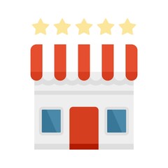 Street shop franchise icon flat isolated vector