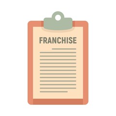 Franchise description icon flat isolated vector