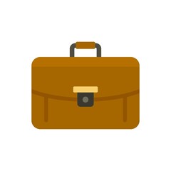 Business leather bag icon flat isolated vector