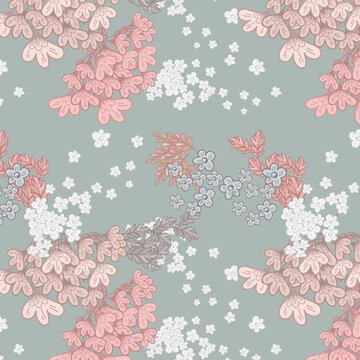 Abstract Flower Pattern in Green Background