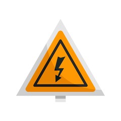 Electric triangle icon flat isolated vector