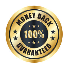 100% Money back Guaranteed, trust badge vector design, money back logo design, money back guaranteed