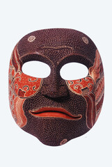 The application of batik in wood mask media looks luxurious. Widely used as home interior decoration.
