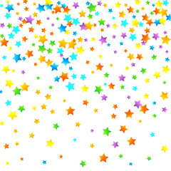 Rainbow Festive Confetti. Carnival Star Falling.