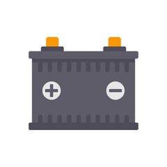 Car battery icon flat isolated vector