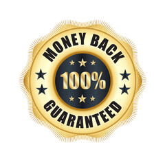 100% Money back Guaranteed, trust badge vector design, money back logo design, money back guaranteed