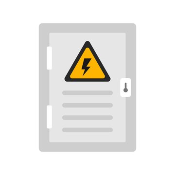 Electric panel box icon flat isolated vector