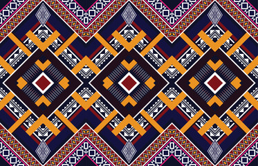 Geometric ethnic pattern vector background. seamless pattern traditional,Design for background, wallpaper, Batik, fabric, carpet, clothing, wrapping, and textile. Colorful ethnic pattern illustration.