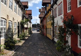 Bunte Häuser in der Altstadt von Flensburg