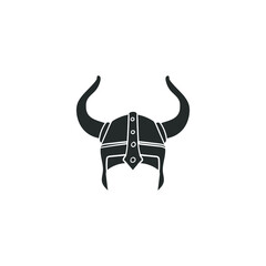 Viking Helmet Icon Silhouette Illustration. Warrior Armor Vector Graphic Pictogram Symbol Clip Art. Doodle Sketch Black Sign.