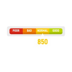 Normal credit score icon flat isolated vector
