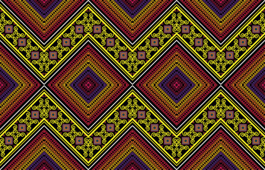 Geometric ethnic pattern vector background. seamless pattern traditional,Design for background, wallpaper, Batik, fabric, carpet, clothing, wrapping, and textile. Colorful ethnic pattern illustration.