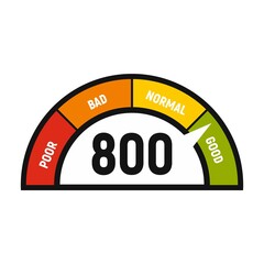 Good credit score display icon flat isolated vector