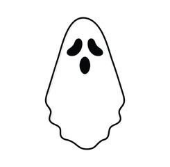 Ghost cartoon vector illustration isolated on white background. Ghost icon.