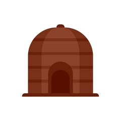 Fototapeta premium Nigerian tribal house icon flat isolated vector