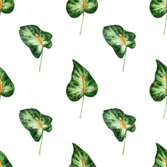 Seamless pattern with anthurium