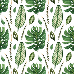 Pattern with tropical plants