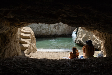 cave of Papafragas Milos, Cyclades Greece