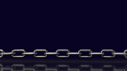 Obraz premium metal chain for business or abstract background concept 3d rendering