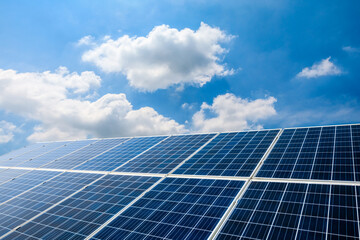 Smooth solar panels and beautiful sky landscape in China