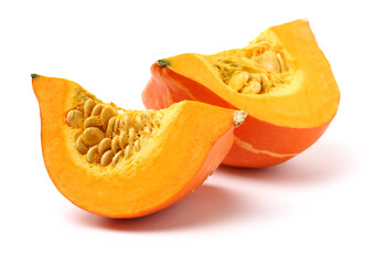 Orange pumpkin on white background 