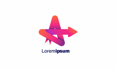 Letter A modern gradient Logo design. A Letter Design Vector template elements