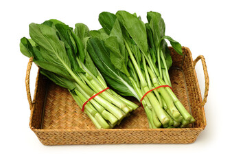Green kale on a white background