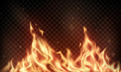 fire flames Burning red hot sparks realistic abstract background © HNKz