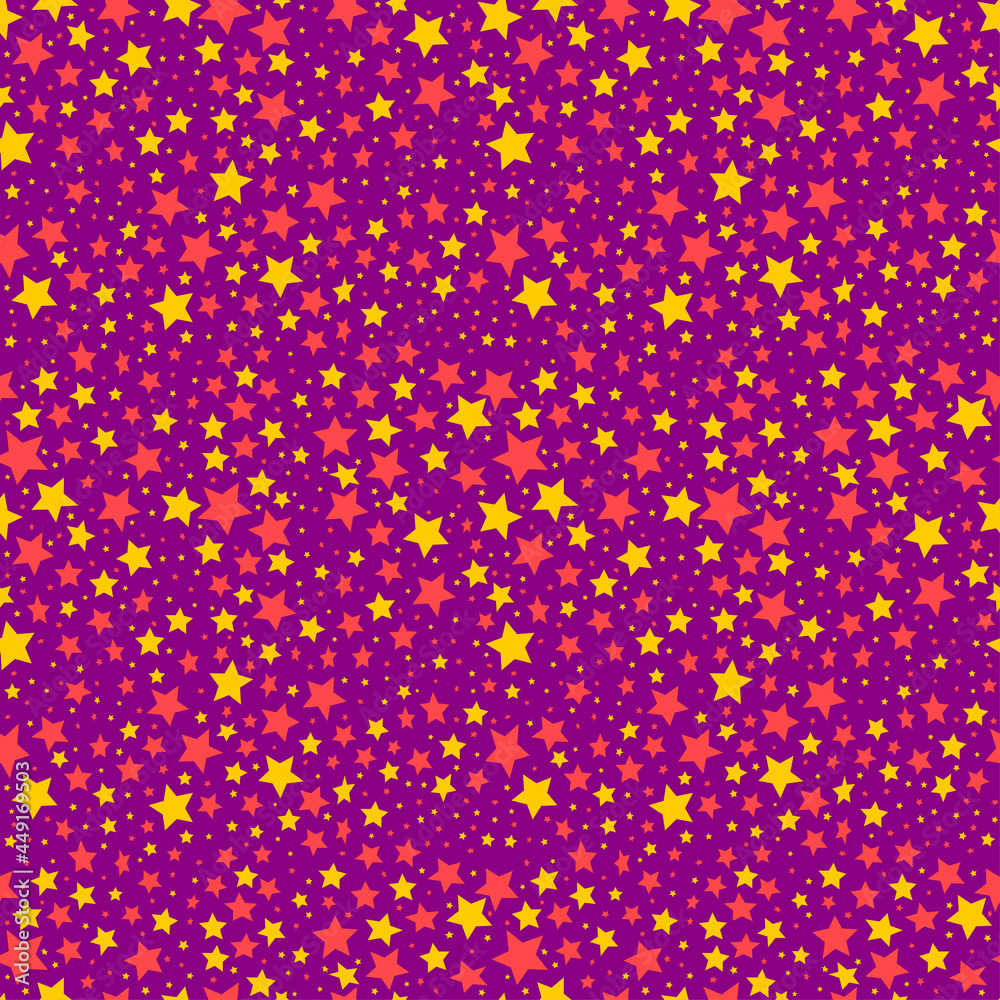 Poster seamless vector pattern with color stars