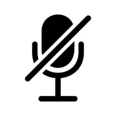 Mute. No sound. Speaker off. Microphone symbol. Forbidden icon. Microphone icon for your web site design, logo, app, UI. Glyph. Vector