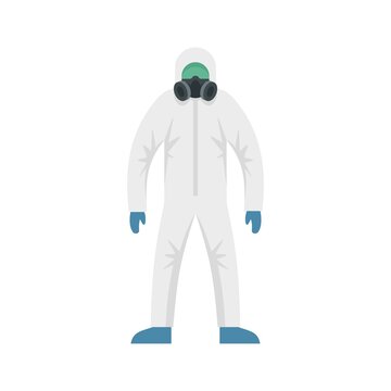 Man in radiation costume icon flat isolated vector