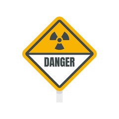 Danger radiation zone sign icon flat isolated vector