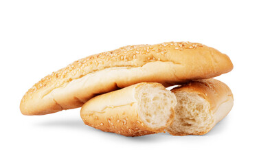 Square puff pastry on a white background