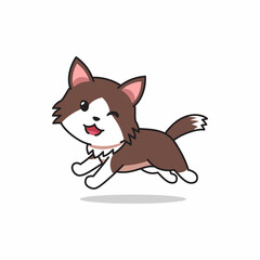 Vector cartoon character ragamuffin cat running for design.