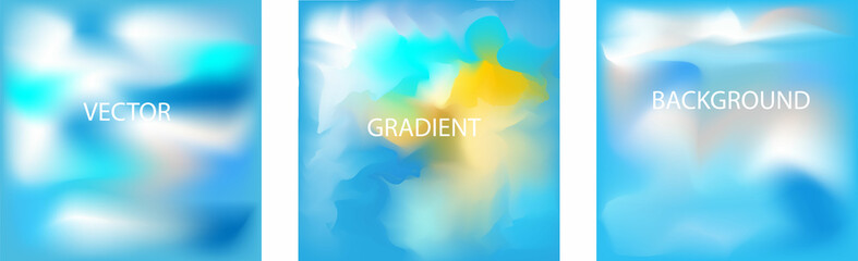 Set of colorful abstract geometric background. Liquid dynamic gradient waves. Eps10 vector.