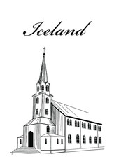 Kościół islandia  - obrazy, fototapety, plakaty